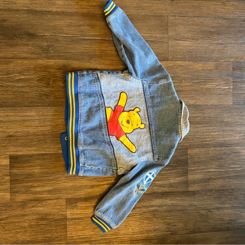 Vintage Disney Store Winnie the Pooh & Tigger Denim Varsity Jacket - Picture 4 of 6